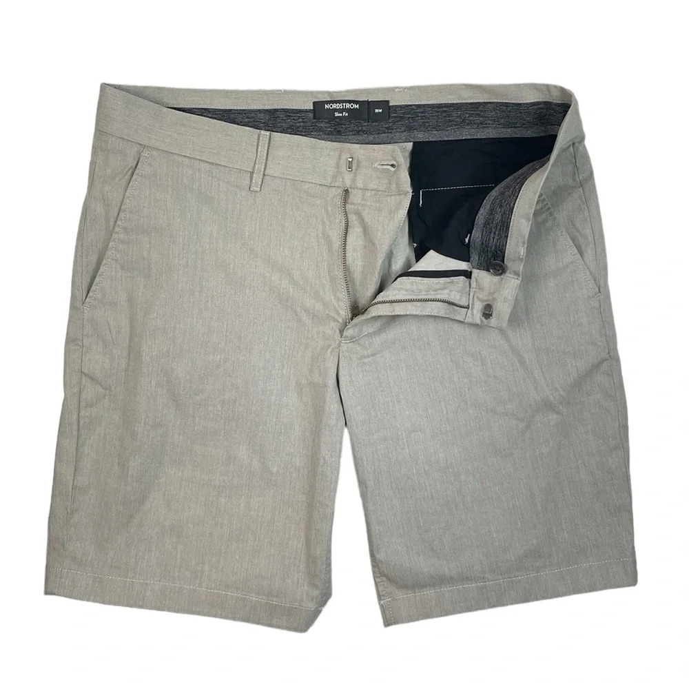 SH608 Men’s Nordstrom Brand SLIM Fit Stretch Cool Max Chino Shorts 35